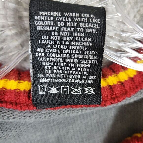 Wizarding World Harry Potter Sweater Adult Medium Gray Gryffindor Cardigan - Picture 12 of 13